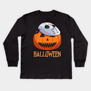 Jason Friday 13th Halloween Pumpkin Kids Long Sleeve T-Shirt